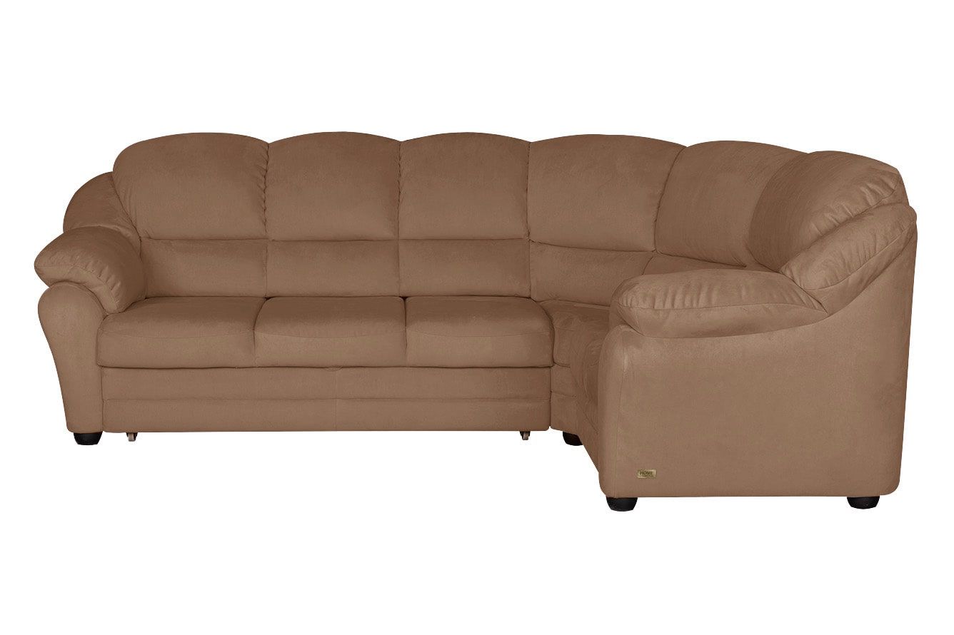 Угловой диван Берг с тумбой , Коричневый, Ткань Velutto 22 - купить вМоскве по цене от 102 490 руб. в интернет-магазине Home Collection