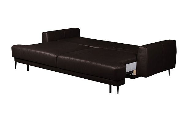 Диван Грей 3р стандарт 97 Grann Madras Dark Brown (опоры черный металл)