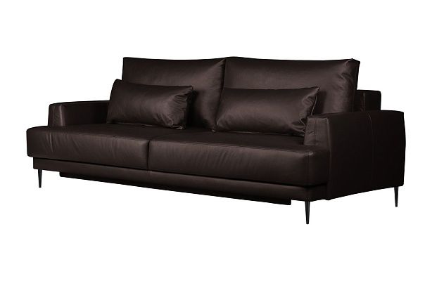 Диван Грей 3р стандарт 97 Grann Madras Dark Brown (опоры черный металл)
